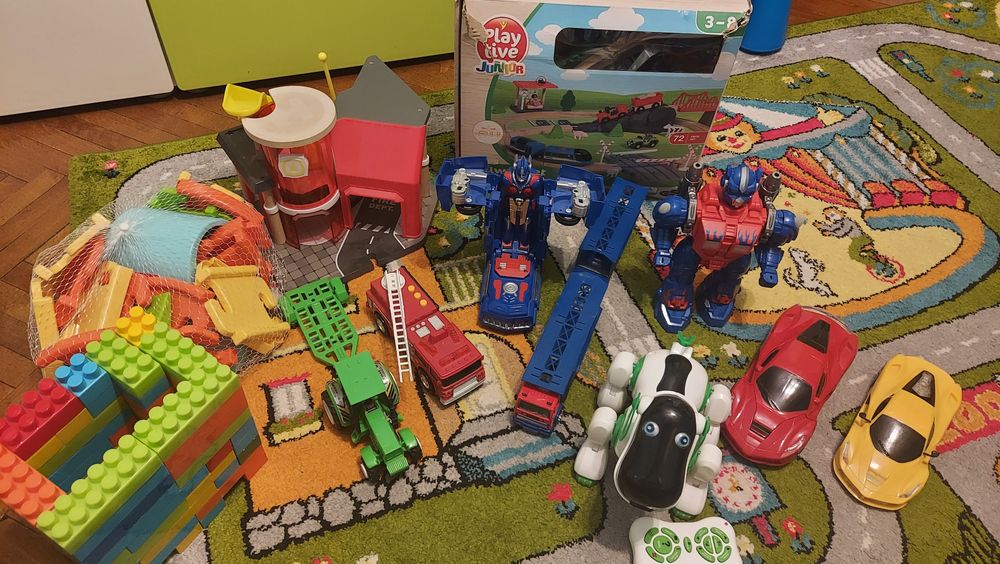 Lot jucarii, caine robot, masini robot, circuit masini