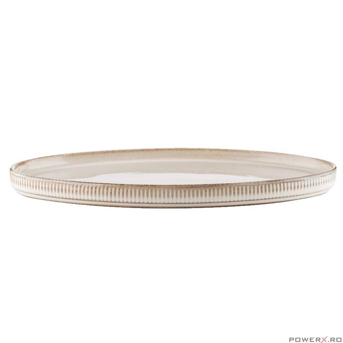 Platou oval din ceramica crem, 32x18cm, Evia calitate superioara,