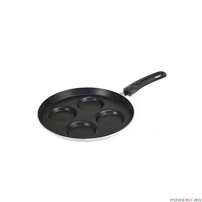 Tigaie pentru ouă si clătite, din aluminiu, 24cm, marmorata, negru,