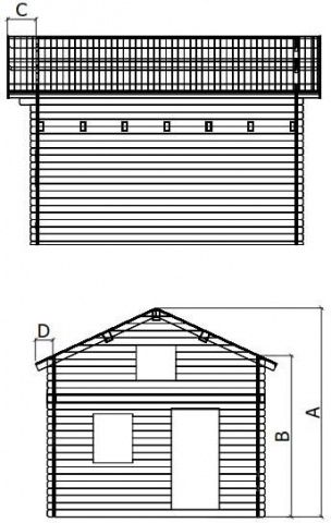 Сглобяеми дървени преместваеми къщи масив 22м2 - дървени бунгала масив