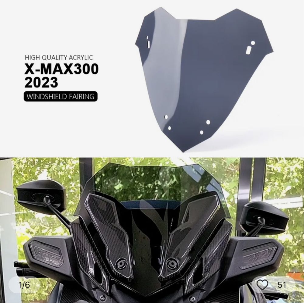 Deflector vant universal + Parbriz sport Yamaha XMAX 125 / 300 2023+