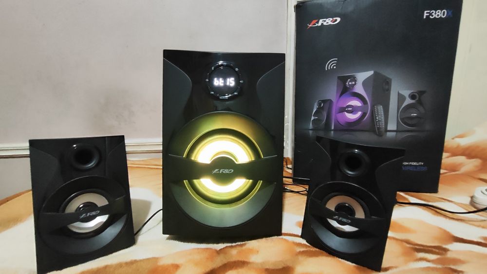 Колонка F&D F380X — отличное состояние! Bluetooth, мощный звук