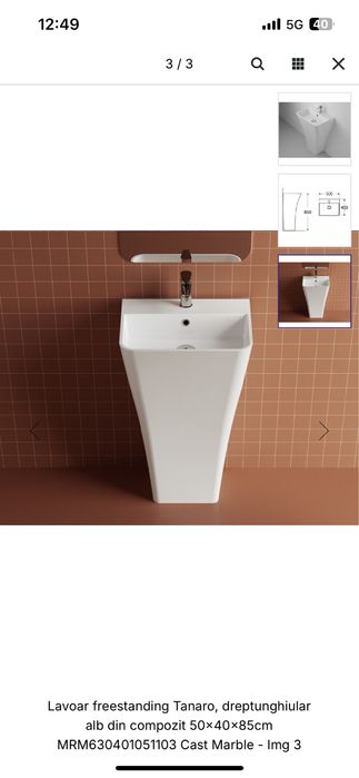 Lavoar baie compozit freestanding