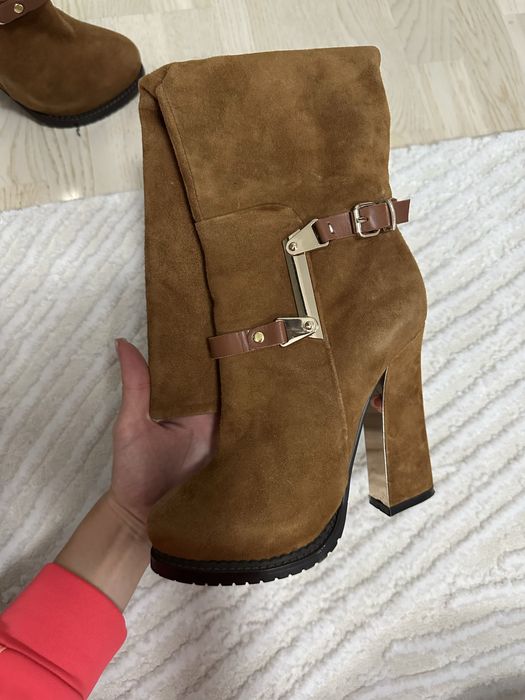 Cizme din piele maro