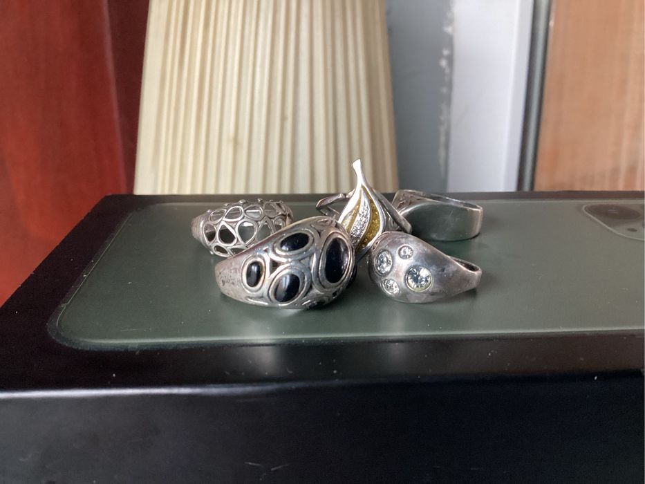Сет от 5бр. сребърни пръстени 925