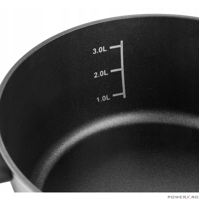 Oala din aluminiu forjat, cu capac, 26cm, 5.1L, invelis antiaderent si