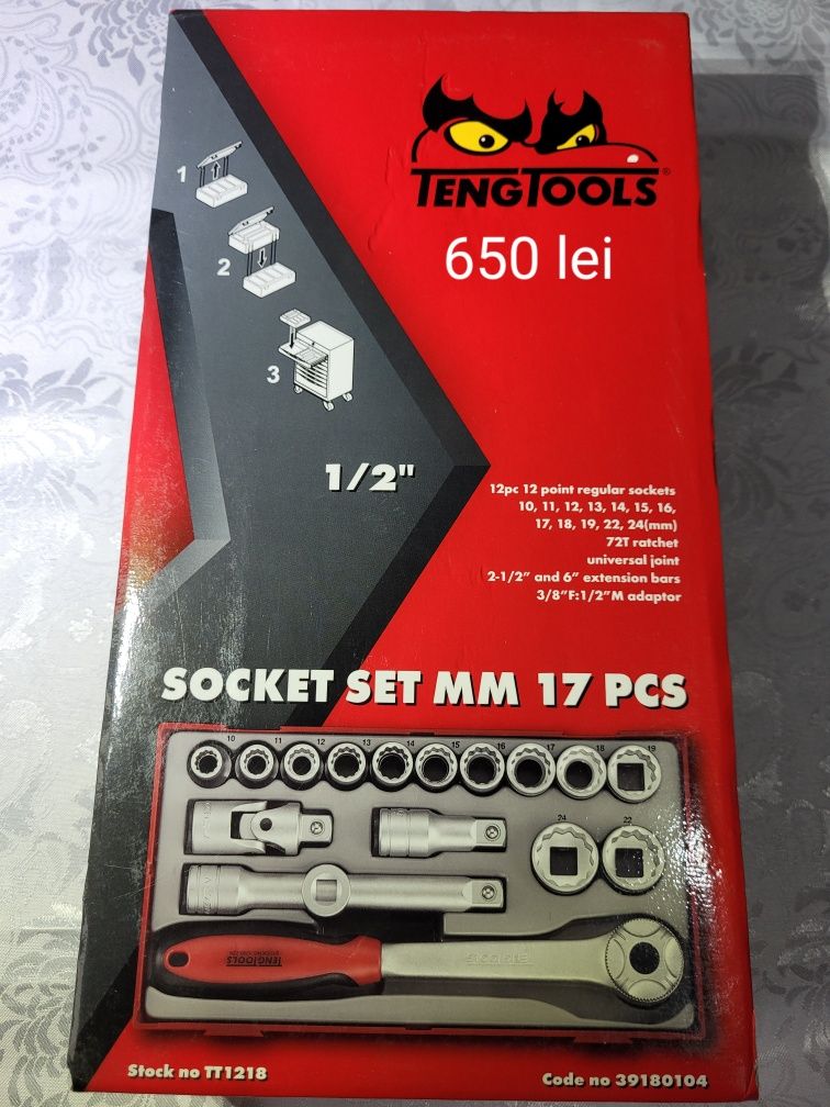 TengTools Set SOCKET 17 PCS 1/2"