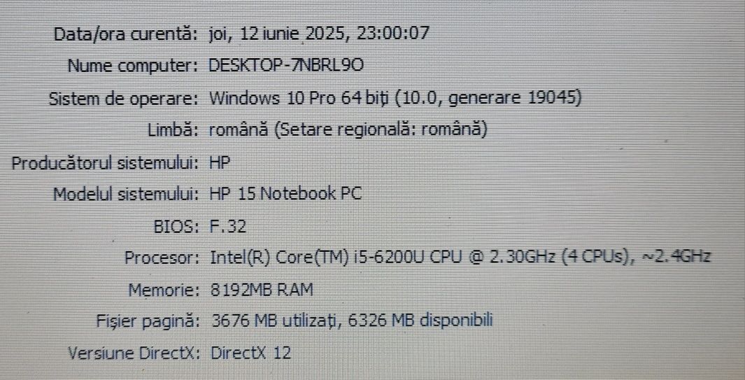 Laptop HP 15 i5 6200u, 8 GB DDR4, ssd 256, video Radeon R5 M330
