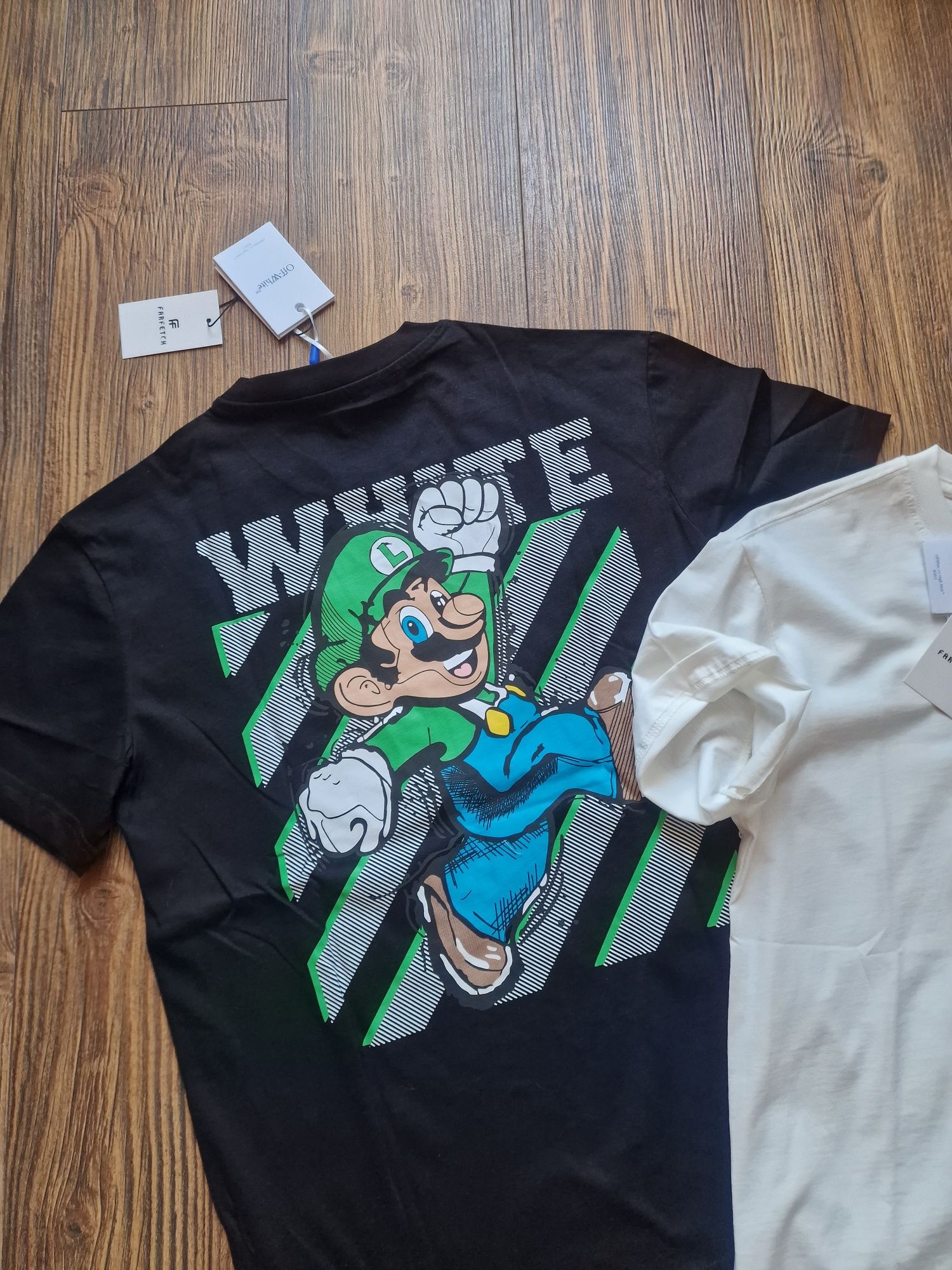 Страхотна мъжка тениска OFF WHITE & MARIO размер S M L XL