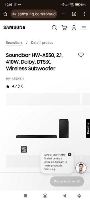 Sondbar Samsung HW-A-550-EN sau schimb