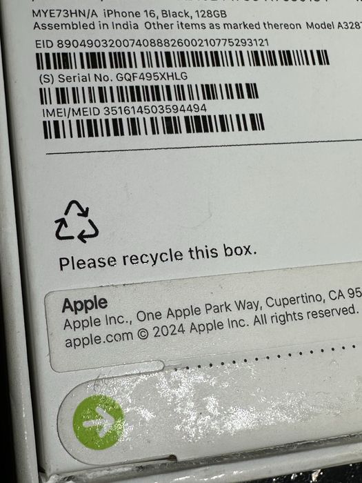 Iphone 16 Black 128GB Чисто НОВ! Неразпечатан! Гаранция!