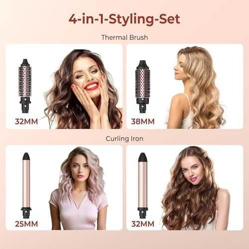 Нов Многофункционален стайлер 4 в 1 – четки и маши, 25-38 мм коса жени