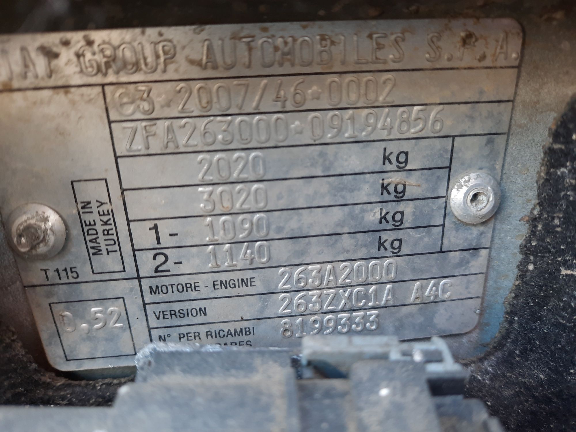 Piese/Dezmembrez Fiat Doblo 1.3 MultiJet Diesel An 2012