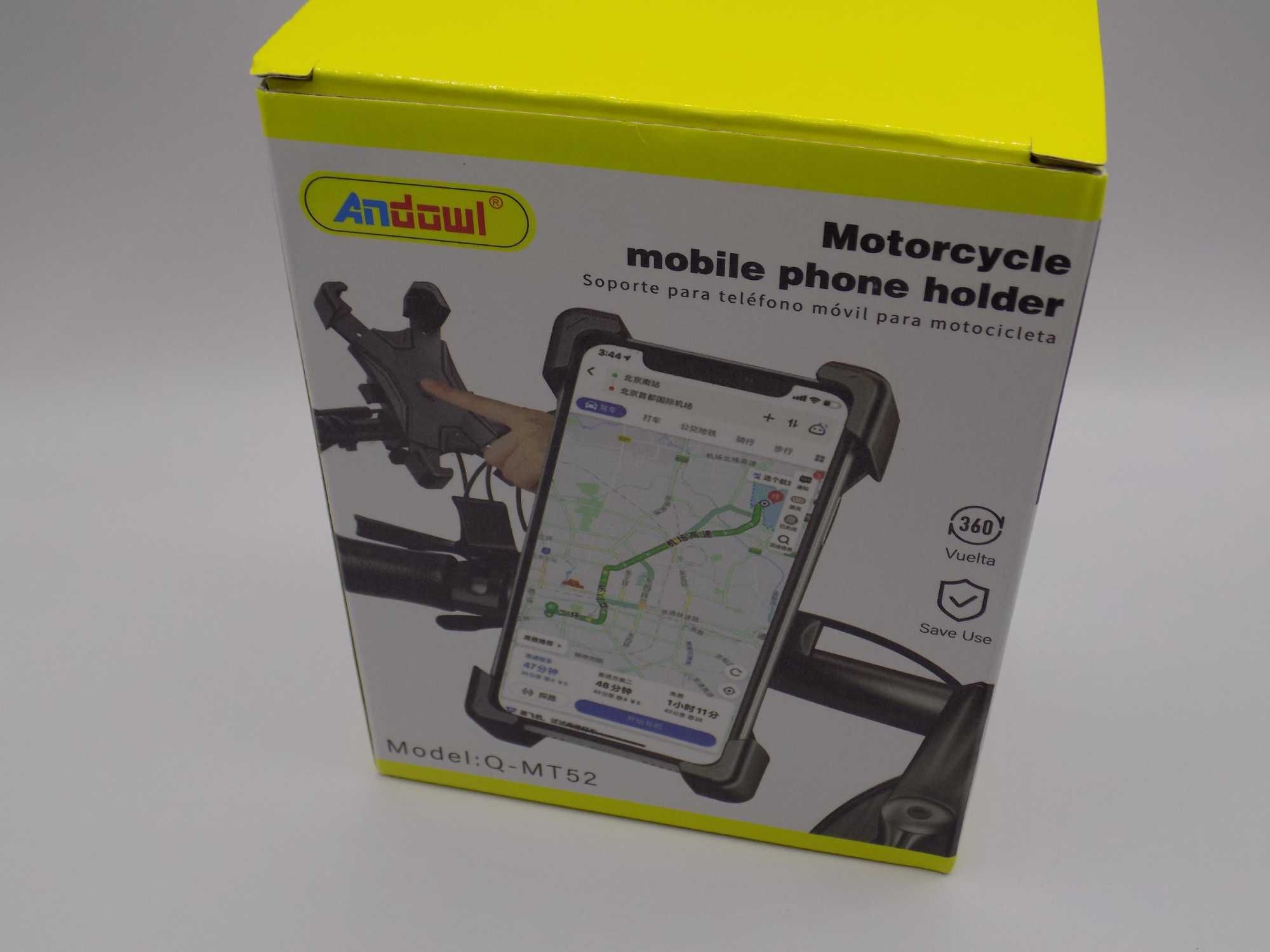 Suport telefon pentru bicicleta si motocicleta, rotativ 360⁰, negru