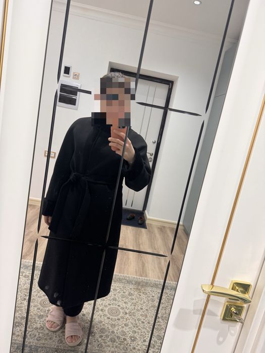 Пальто новое, кашемировое с натуральной вставкой из норки