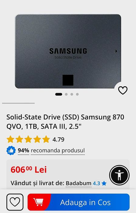 SSD Samsung 1TB 870 QVO