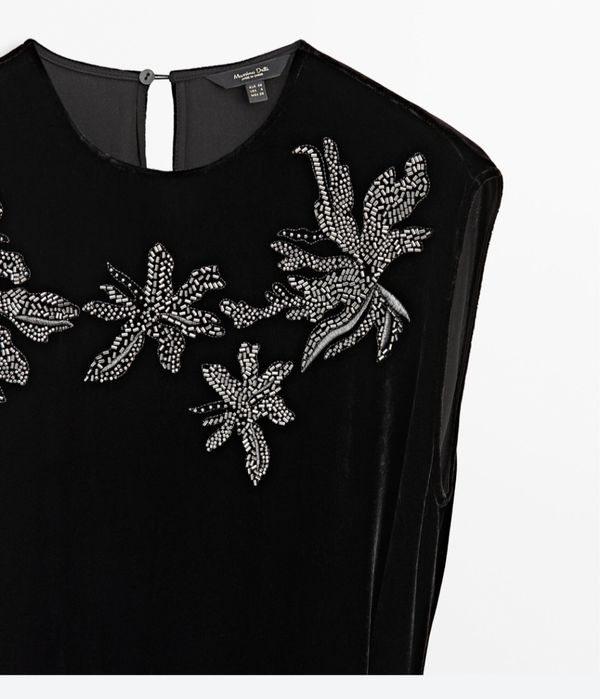 Rochie  Massimo Dutti din catifea neagra.