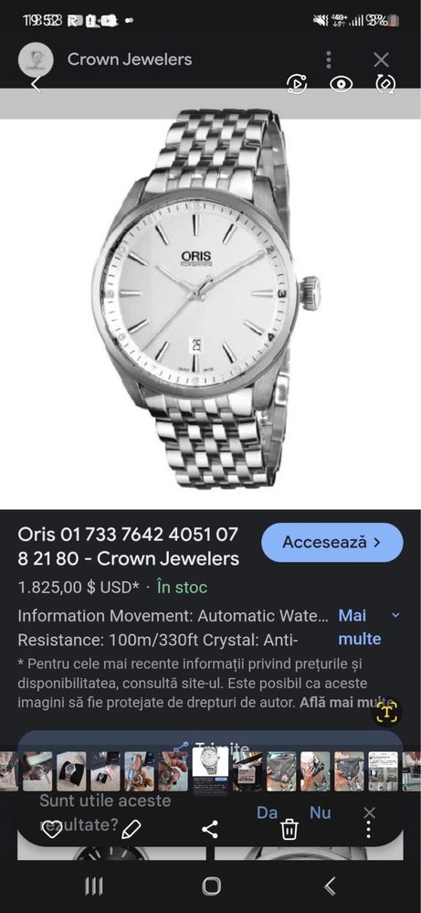 Oris Artix Date Automatic 42mm ca nou