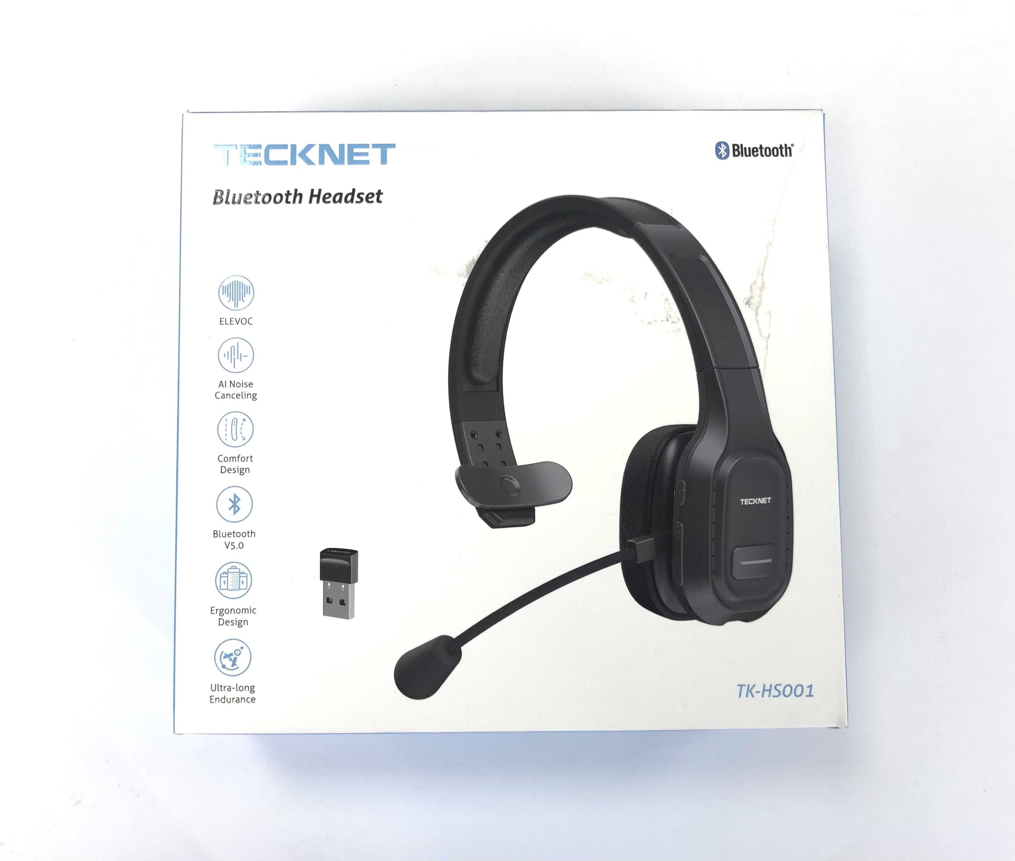 слушалки Bluetooth с микрофон, USB, TECKNET, внос от Германия