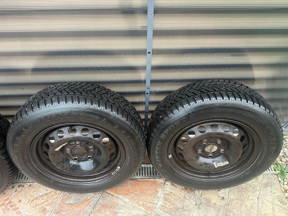Vând set roti iarna 195/65/15 cu Jante otel  5x112 pe 15"