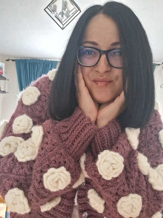 Vand cardigan cu flori 3D