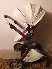 Hot mom 2в1 детска количка + синьо матраче
