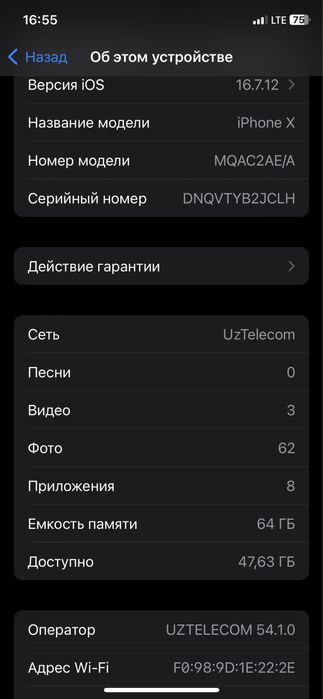 Iphone X 64GB Sotiladi