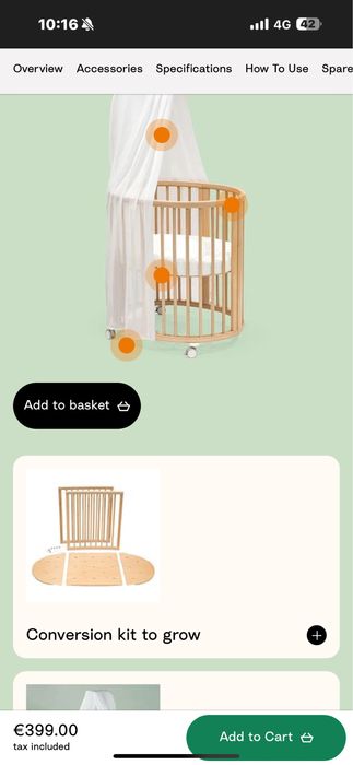 Patut Stokke Sleepi Mini (cu accesorii complete)