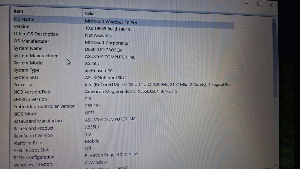 Laptop Asus intel core I5