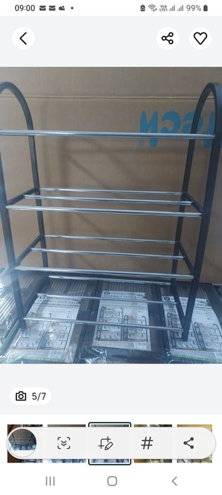 Raft pantofi cu 4 polite, metalic, dimensiuni în poze