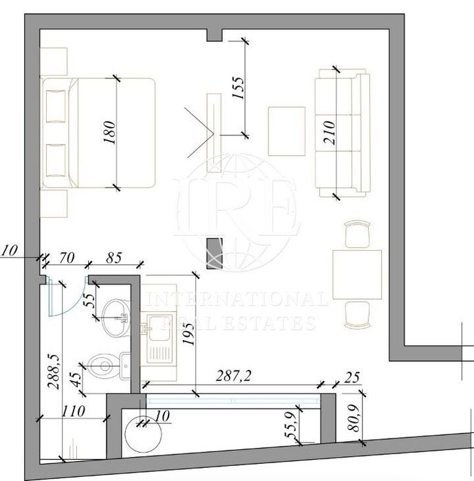 1-стаен в Варна-Погребите площ 55