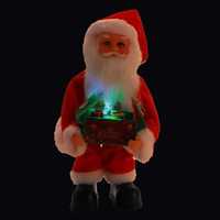 Пеещ и танцуващ Дядо Коледа със светещ подарък, на батерии.