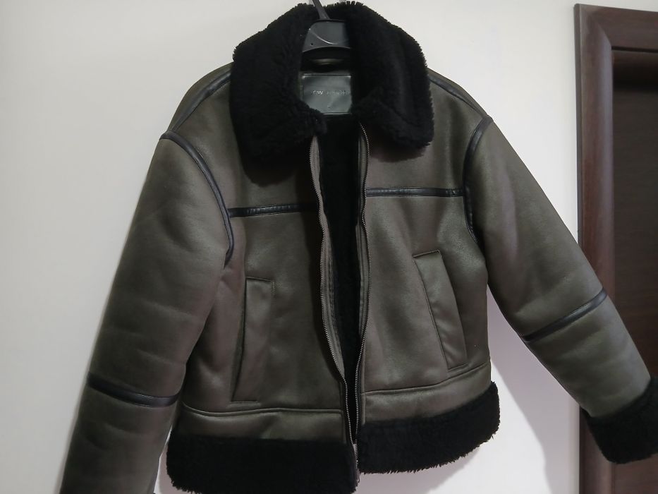 Cojocel dama piele ecologica imblanit interior marime M sau 40-42 perf