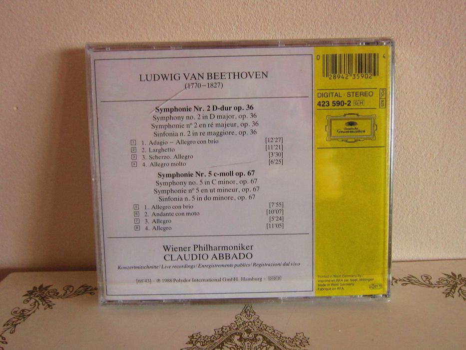 cd cadou rar Claudio Abbado Wiener 1988 Beethoven Symphonien 2 &5