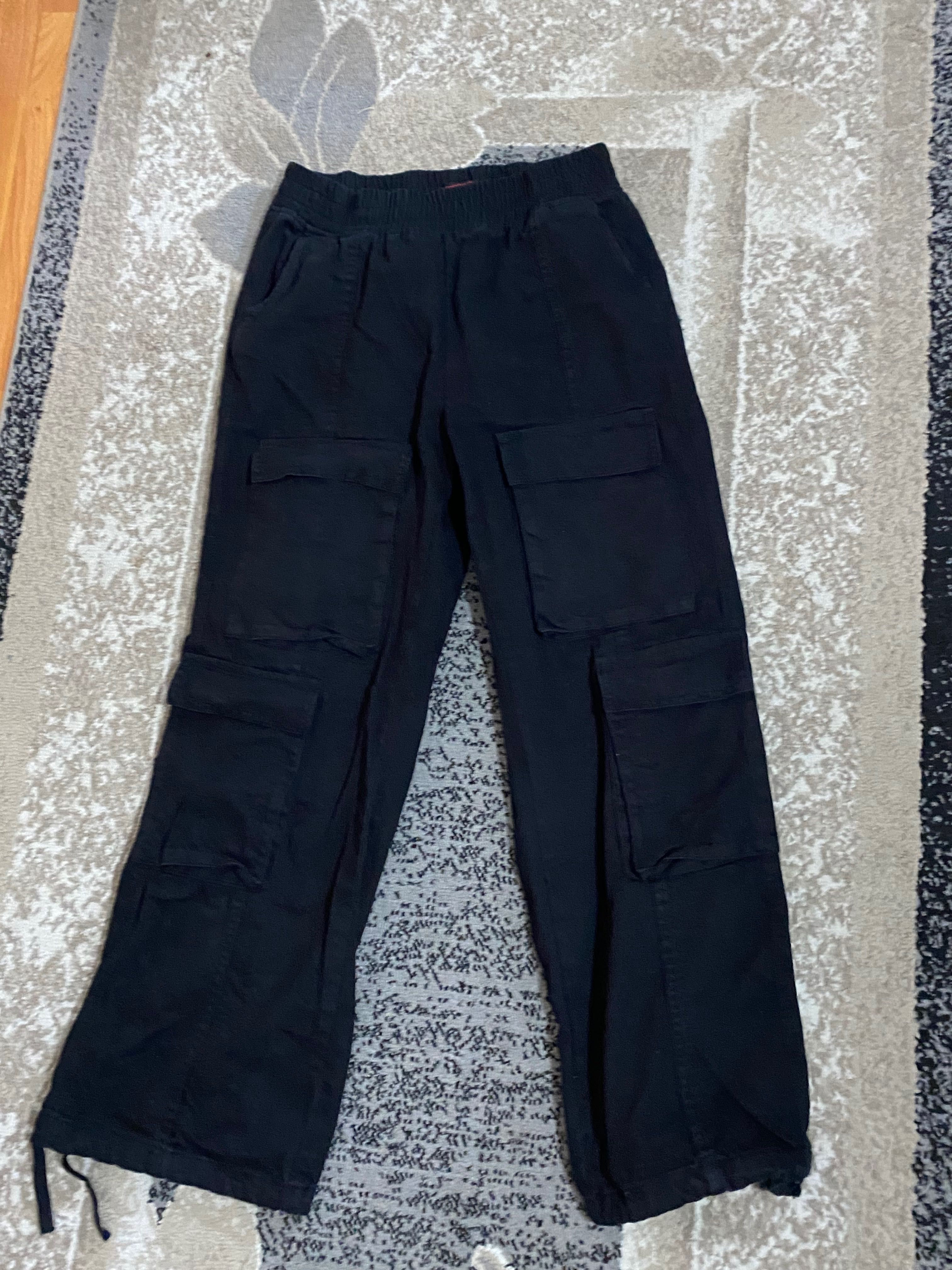 Pantaloni cargo negrii de dama