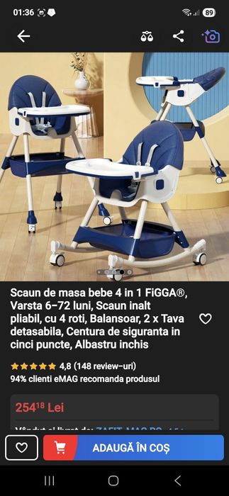 Scaun de masa bebe 4 in 1 FiGGA®