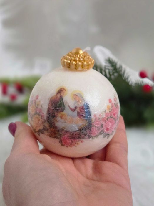 Lumanare cu Nasterea Domnului glob