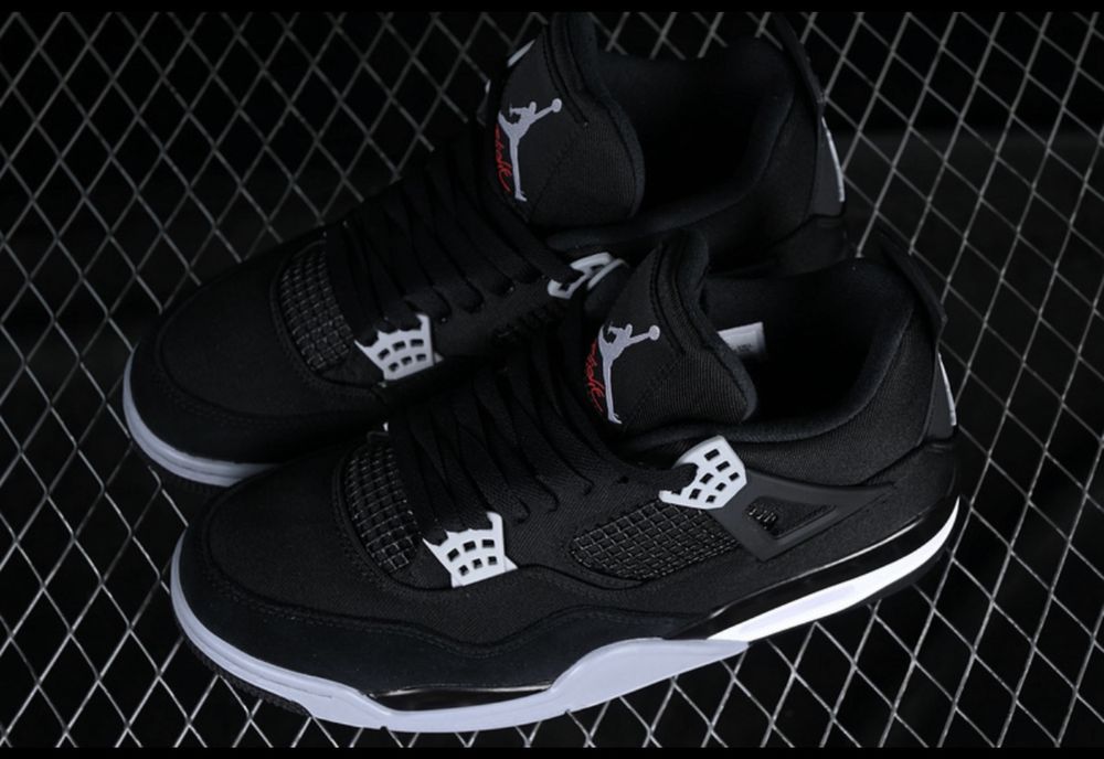 Air Jordan 4 Retro Black Canvas Full Box SE