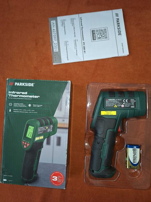 Termometru laser digital infrarosu, PTI 380 B1 Parkside