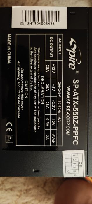 SP-ATX-550Z-PPFC Black