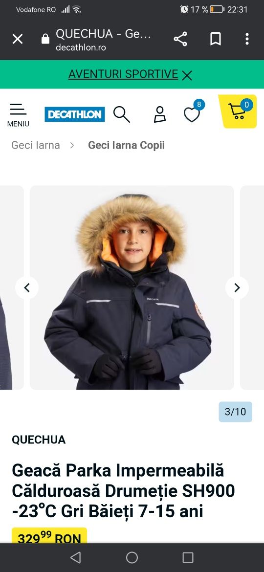 Geacă parka impermeabilă Quechua