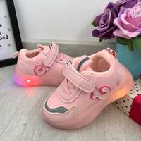NOU Adidasi roz moi cu lumini LED pt fetite 22 23 24