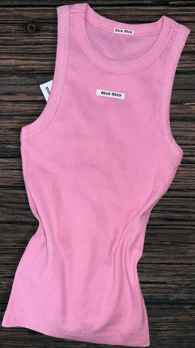 miumiu miu топ потник розов блуза тениска мил миумиу лятна летен рипс