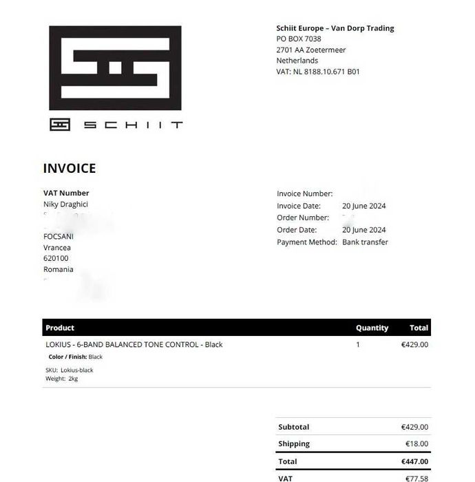 Schiit LOKIUS - corector de ton pe 6 benzi