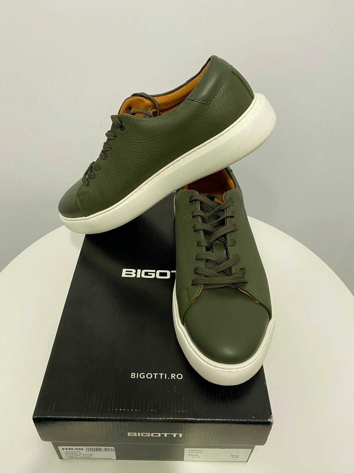 Sneakers Bigotti verzi piele naturala talpa extra light