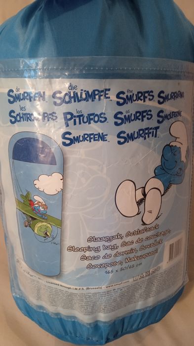 Strumfii, Sac de dormit copii Peyo cu strumf aviator, pilot de avion