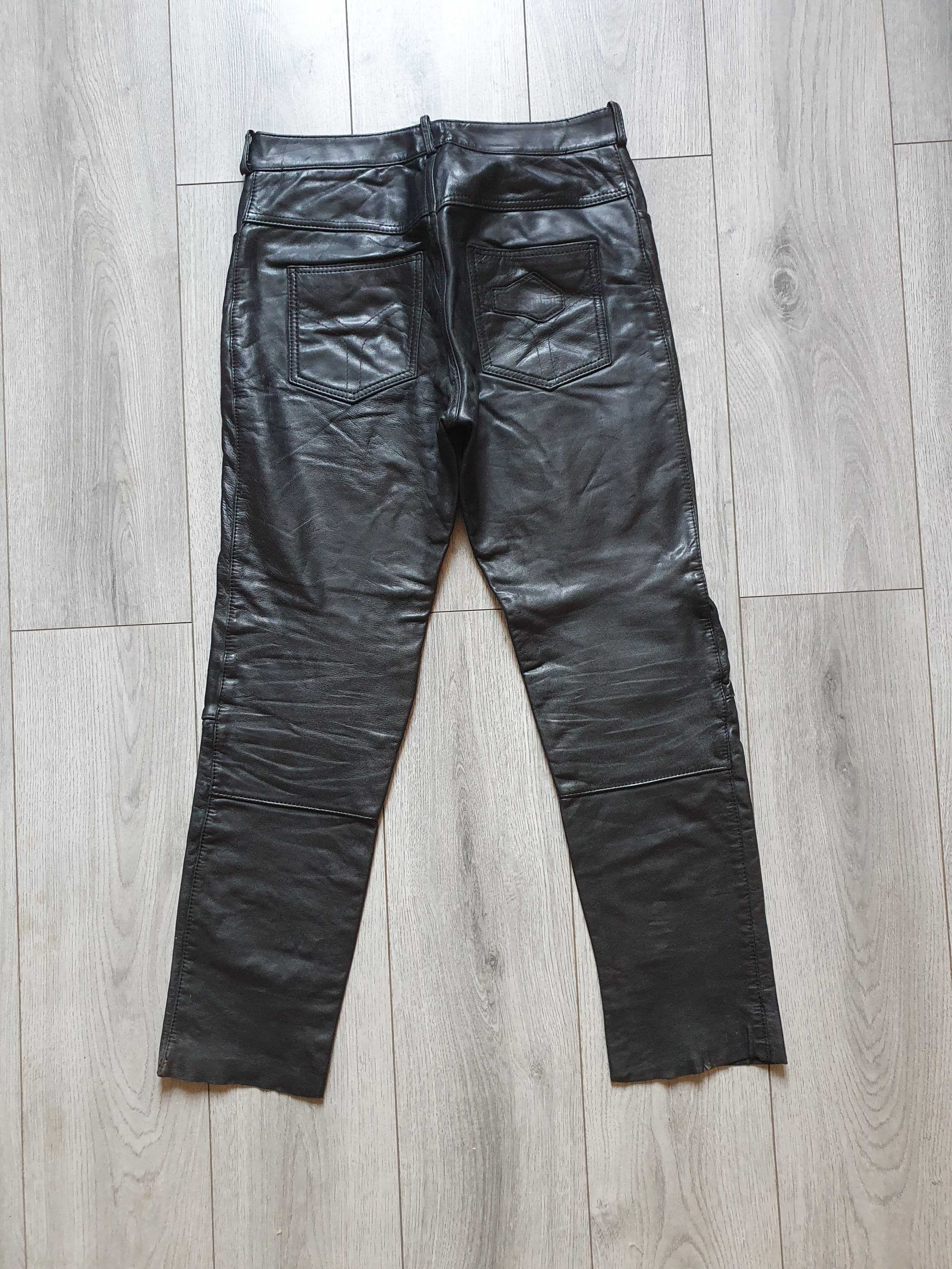Pantaloni de piele GERMOT (rock, motor, biker) - Talie 81 cm