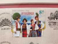Colita timbru plic timbrat ediție aniversară costume populare Polonia