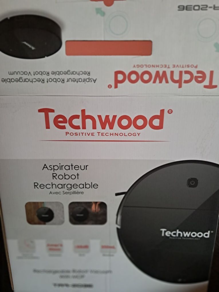 Прахосмукачка робот 2 в 1 Techwood TAR-2036, 450 Pa, 350 мл, Моп, Авто