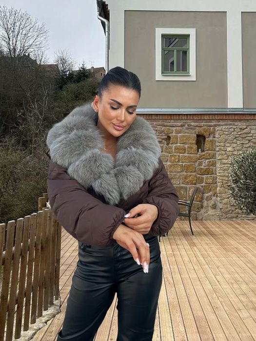 Lichidare stoc Geaca puf scurta blana deosebita